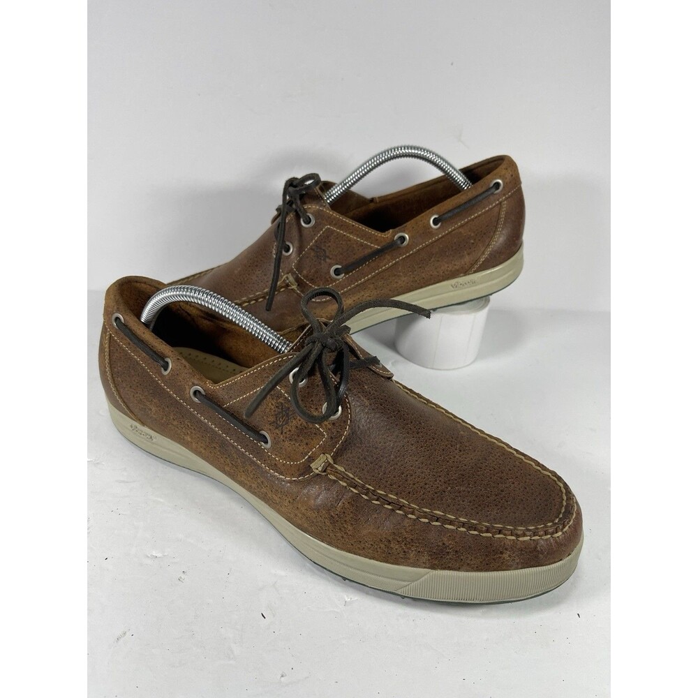 Martin Dingman Men’s 11.5 M Brown Leather Boat Golf Shoes Vibram Sole Brazil